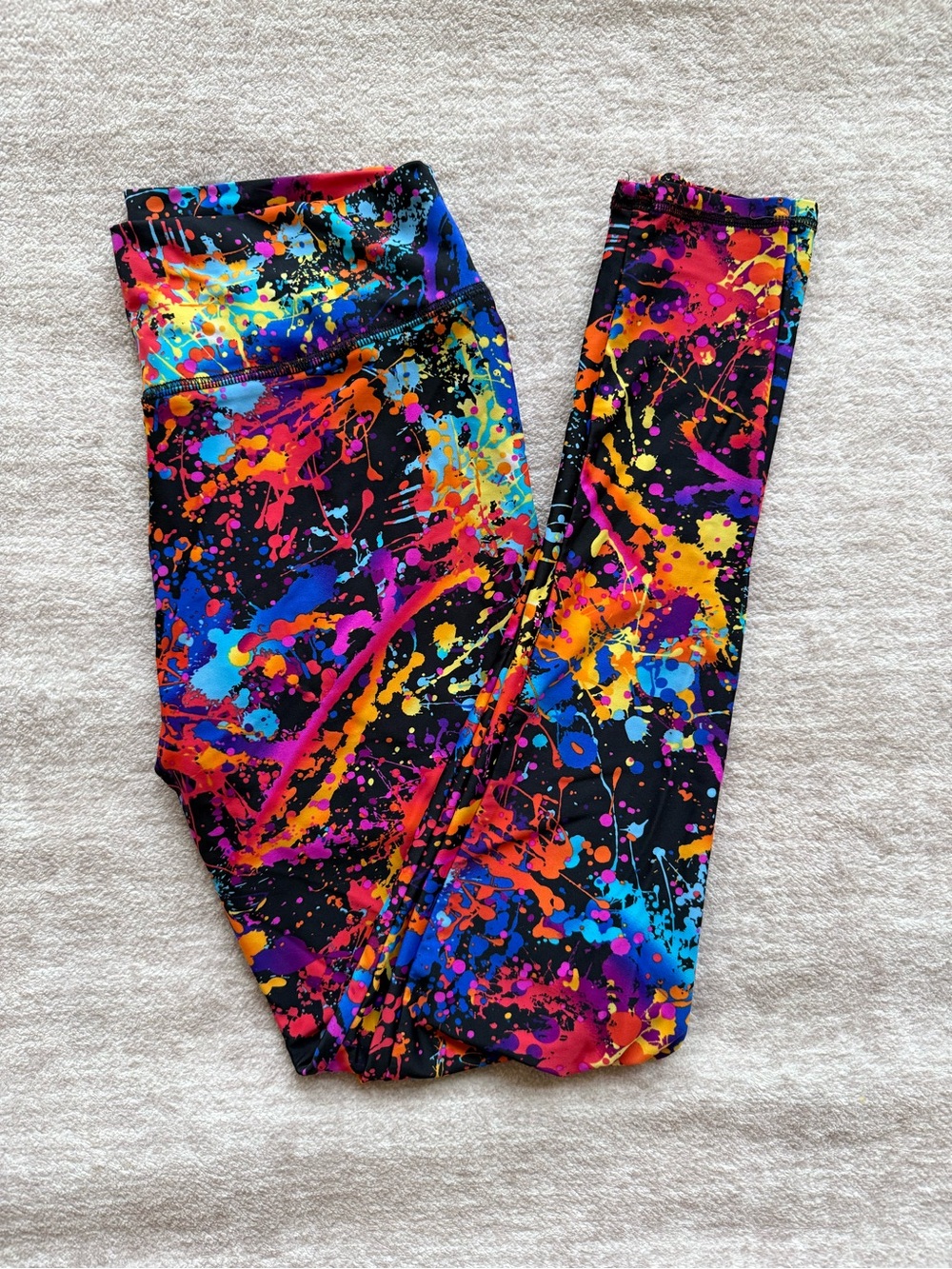 ABS2B Black Multicolor Paint-Splash Workout Leggings
